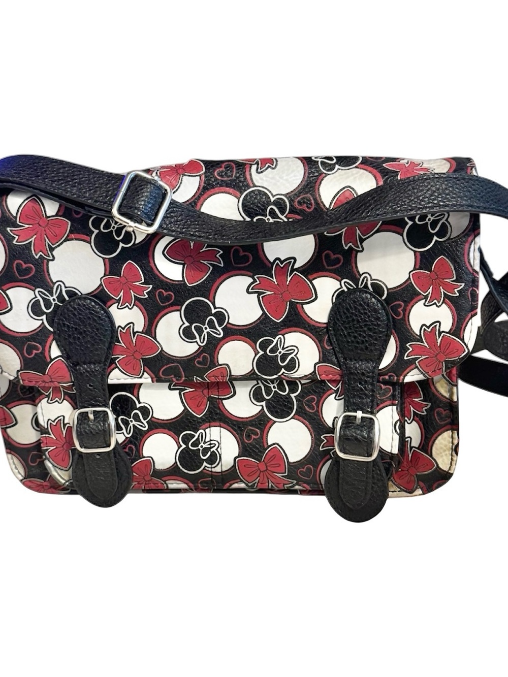 Mimi Love Dots Official Disney Black & Red Mini Mouse Crossbody Book Bag Satchel